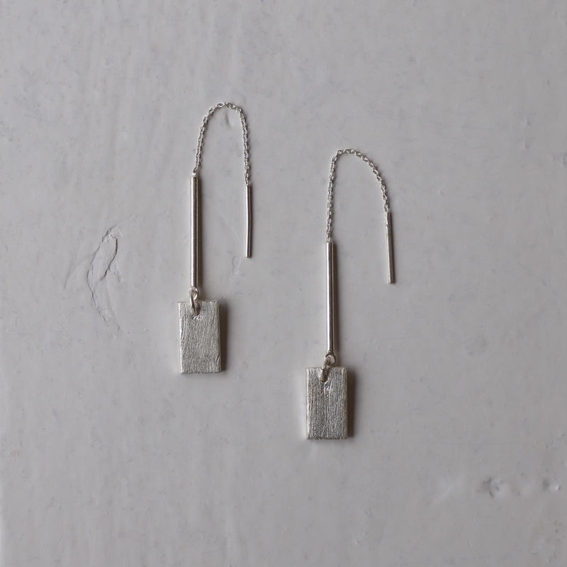 Silver Ingot Earrings