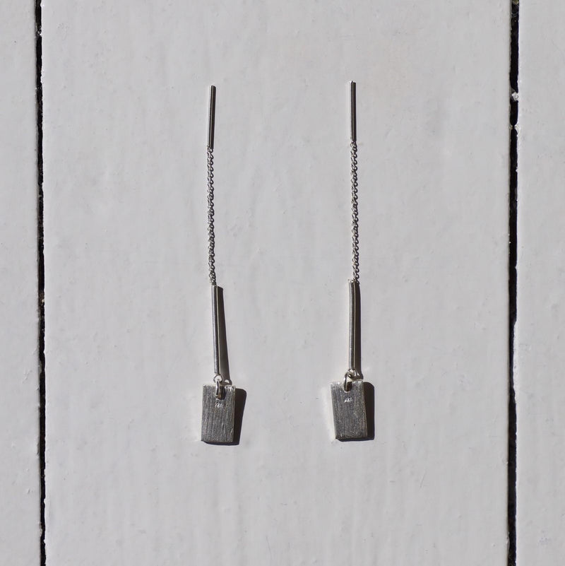 Silver Ingot Earrings